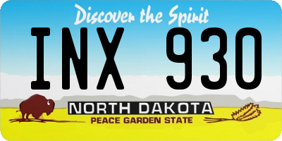 ND license plate INX930