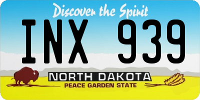 ND license plate INX939