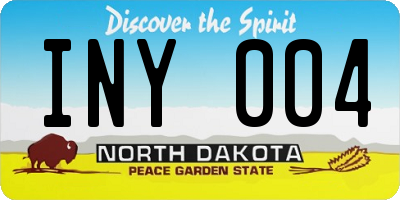 ND license plate INY004