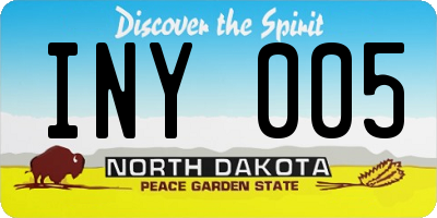 ND license plate INY005