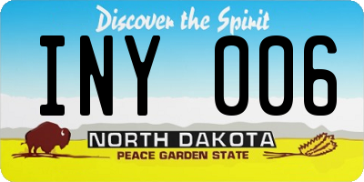 ND license plate INY006