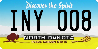 ND license plate INY008