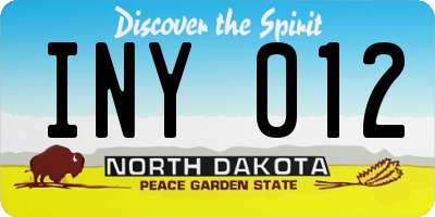 ND license plate INY012