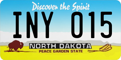 ND license plate INY015