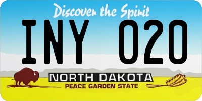 ND license plate INY020