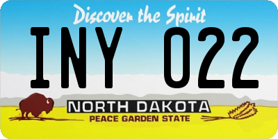 ND license plate INY022