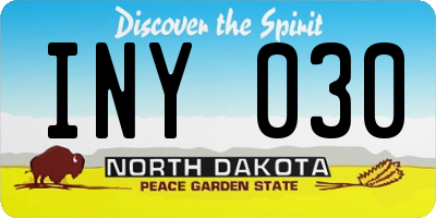 ND license plate INY030