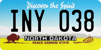 ND license plate INY038