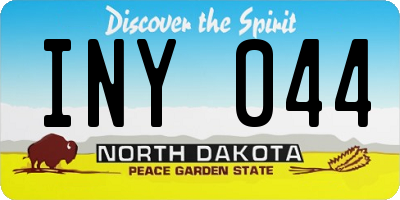 ND license plate INY044