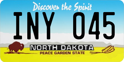 ND license plate INY045