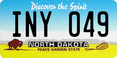 ND license plate INY049