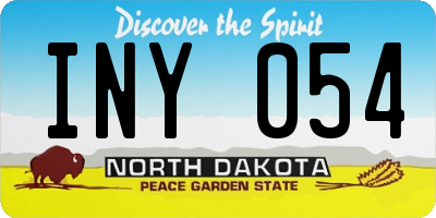 ND license plate INY054