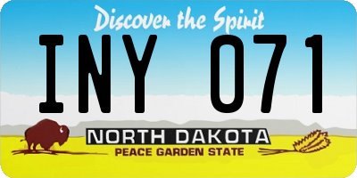 ND license plate INY071