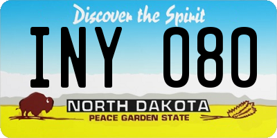 ND license plate INY080