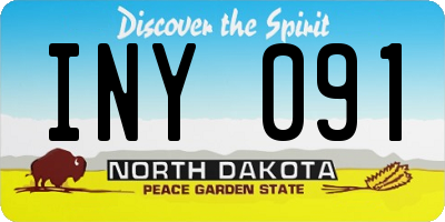 ND license plate INY091