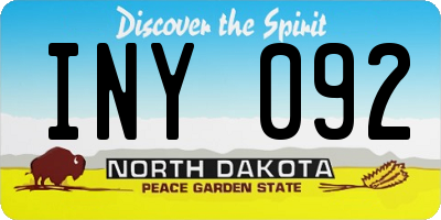 ND license plate INY092