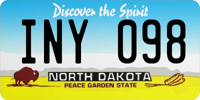 ND license plate INY098