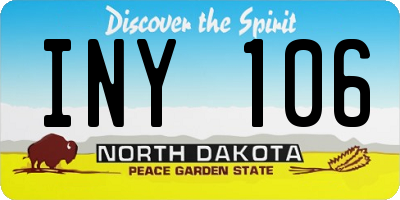 ND license plate INY106