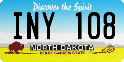 ND license plate INY108