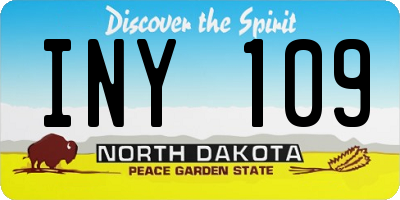 ND license plate INY109