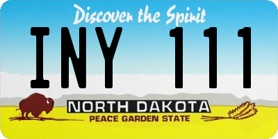 ND license plate INY111