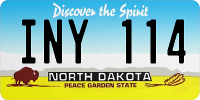 ND license plate INY114