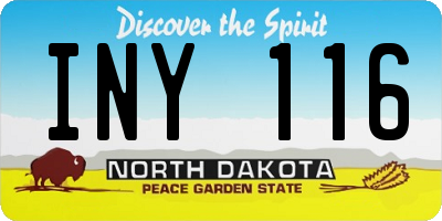 ND license plate INY116