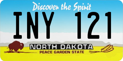 ND license plate INY121