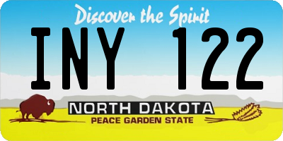 ND license plate INY122