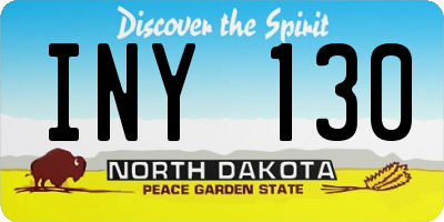 ND license plate INY130