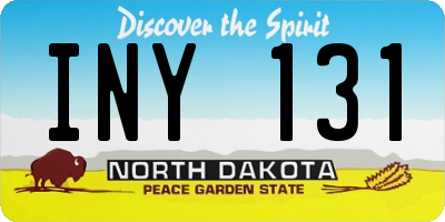 ND license plate INY131