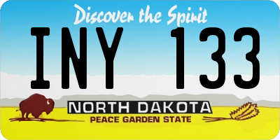 ND license plate INY133