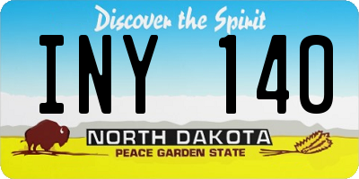 ND license plate INY140