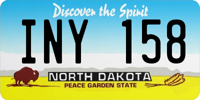 ND license plate INY158
