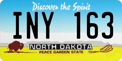 ND license plate INY163