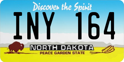 ND license plate INY164
