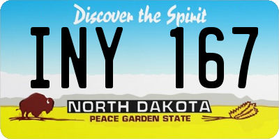 ND license plate INY167