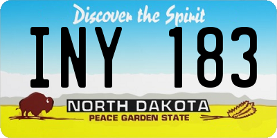 ND license plate INY183