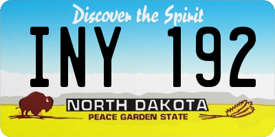 ND license plate INY192