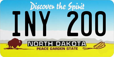 ND license plate INY200