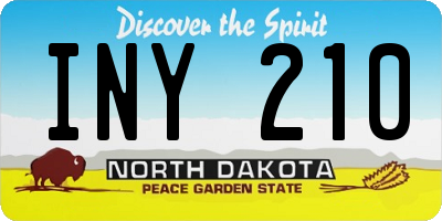 ND license plate INY210