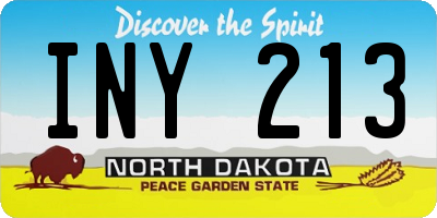 ND license plate INY213