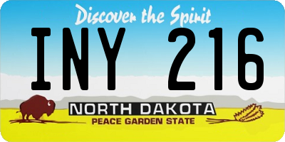 ND license plate INY216