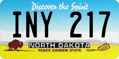 ND license plate INY217