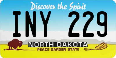 ND license plate INY229