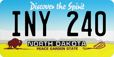 ND license plate INY240