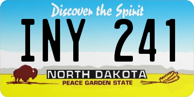 ND license plate INY241