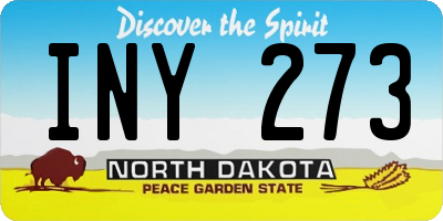 ND license plate INY273
