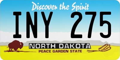 ND license plate INY275