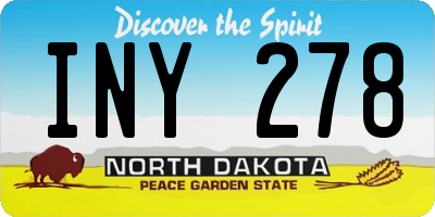 ND license plate INY278